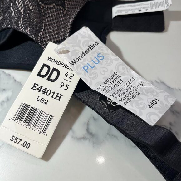 WonderBra Plus Lace Underwire Bra 4401H - Size 42DD (NWT) - Picture 4 of 8